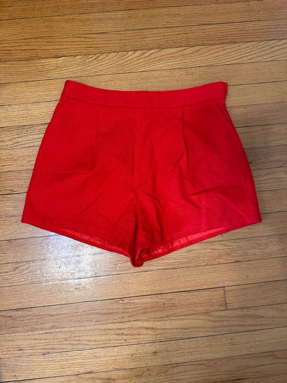 Anthropologie Maeve Bright Red High-Waist Tailored Shorts